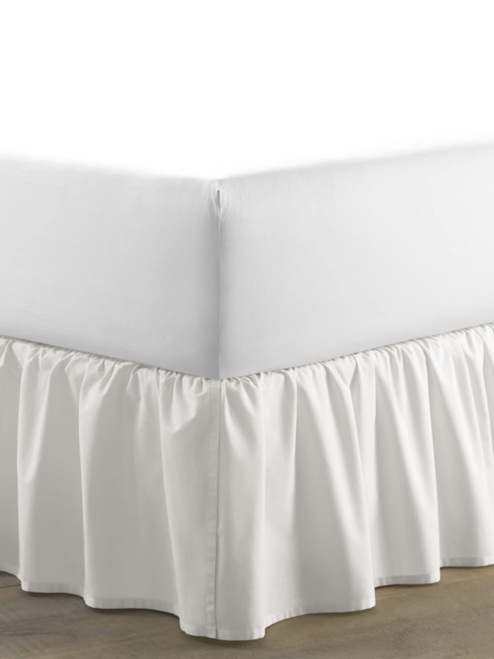 QUEEN Bed Skirt 15” Drop 100% Cotton - SOLID WHITE